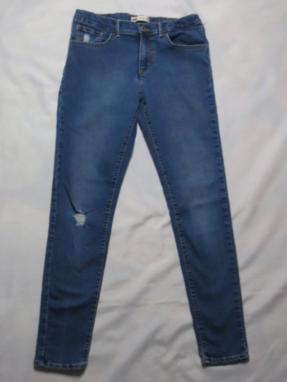 LEVI’S 710 boys JEANS blue SUPER SKINNY adjustable waist STRETCH SIZE 16 REG